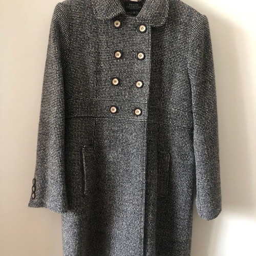 Debenhams wool coat used, size UK12, black