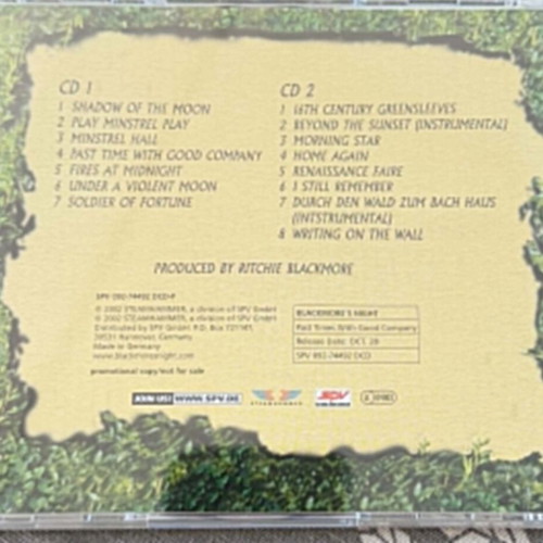 Blackmore's Night Past Times With Good Company 2CD promo used, folk