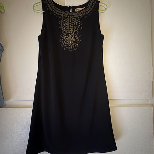Mini dress with stones on neckline, like new, Mango, black, size L