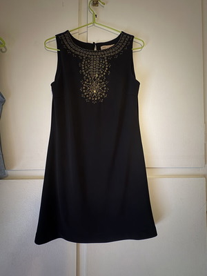 Mini dress with stones on neckline, like new, Mango, black, size L