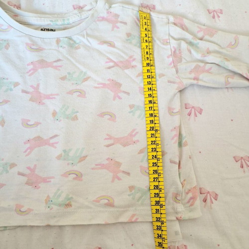 Sinsay children's pajamas 116cm used, unicorn design, white and pink