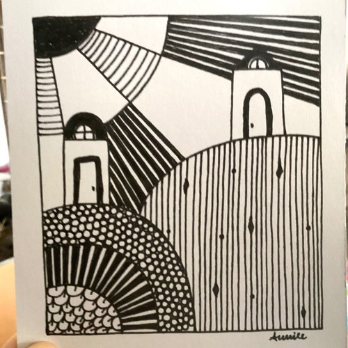 House mini hand-drawn sketch on Bristol paper new