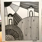 House mini hand-drawn sketch on Bristol paper new
