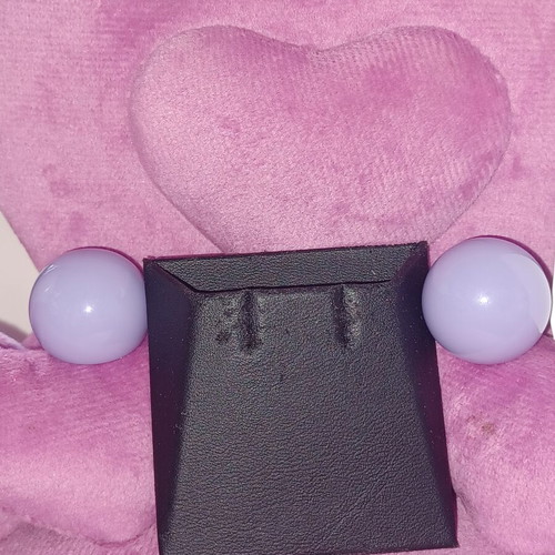 Vintage Silver 925 Lilac Round Earrings like new