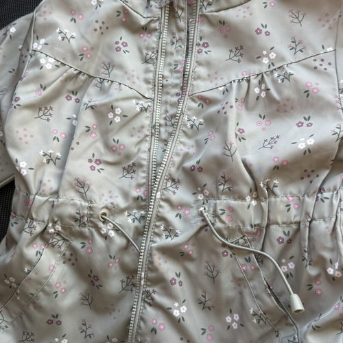 Cool Club kids jacket like new, floral khaki with pink fleece lining size 98
