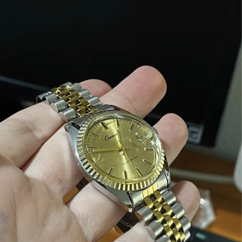 Cannon Datejust 36 mechanical watch like new, gold and silver