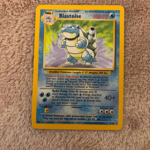 Pokemon Blastoise Holo Rare card new, never played