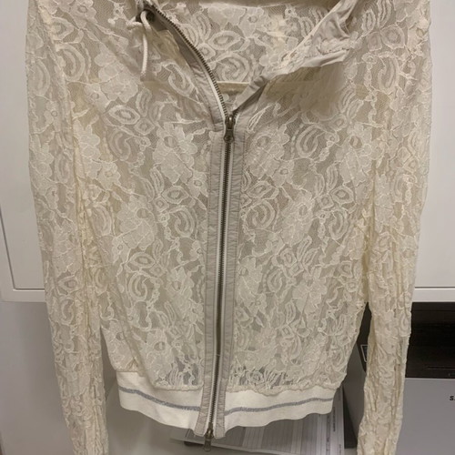 Lace jacket Rococo like new, white with rhinestones