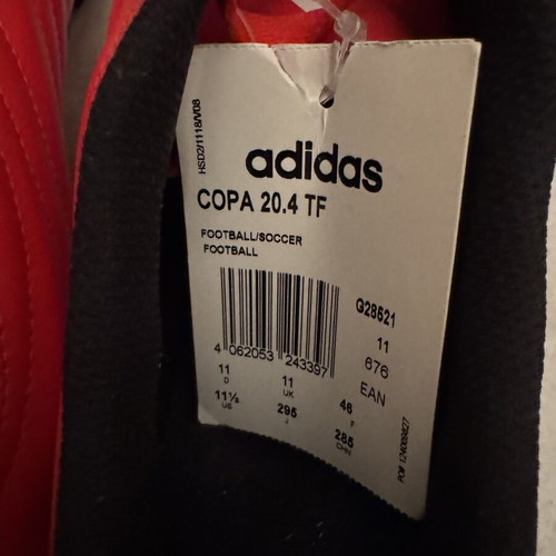 Adidas Copa 20.4 TF Football Boots brand new, size 46, red