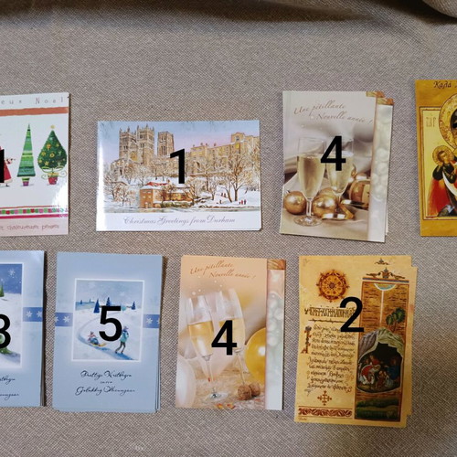 Christmas greeting cards used, pack of 20 pieces