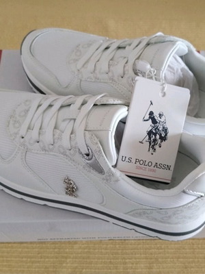 Γυναικεία Sneakers U.S. Polo Assn. Shery Καινούργια Μέγεθος 39 Άσπρα Ασημί