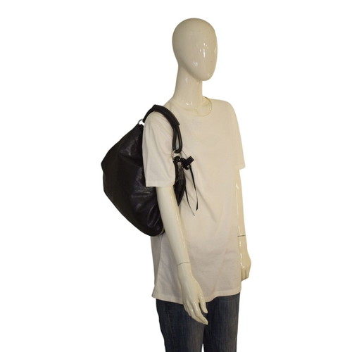 Marni Zip Around Hobo Shoulder Bag like new, black distressed crackle leather