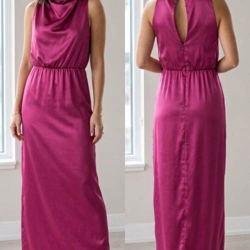 Satin dress, lightweight fabric, length 138cm, chest 35-45cm, elastic waist