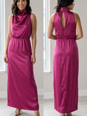 Satin dress, lightweight fabric, length 138cm, chest 35-45cm, elastic waist
