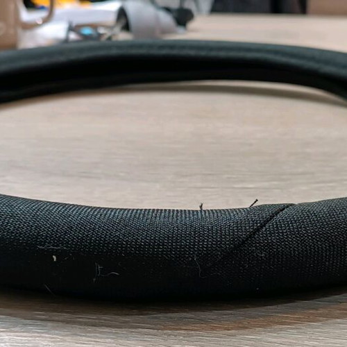 Steering wheel cover black fabric like new