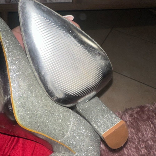 Bellucci silver glitter pumps no.38 new, 10cm heel
