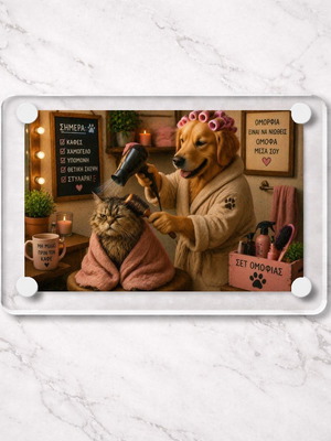 Acrylic Beauty Day Pets fridge magnet new