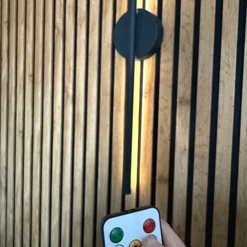 Wall lamp with battery black rechargeable with remote control, 3 colors