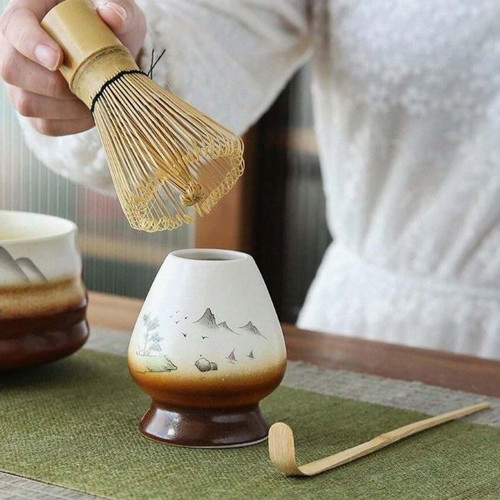 Matcha set with handmade Japanese tea ceremony accessories