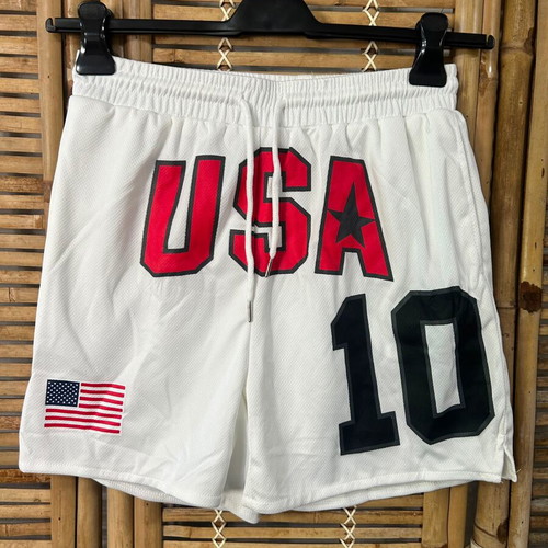 USA 10 white basketball shorts, size S