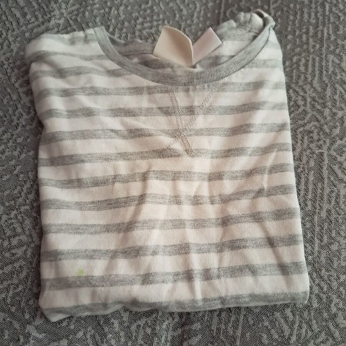 Zara striped short-sleeve t-shirt used, gray and white, size 92 cm, age 2-3