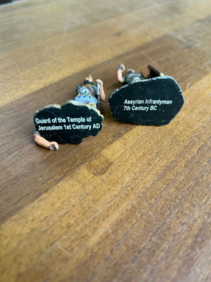 Soldier figures, one with detached arm