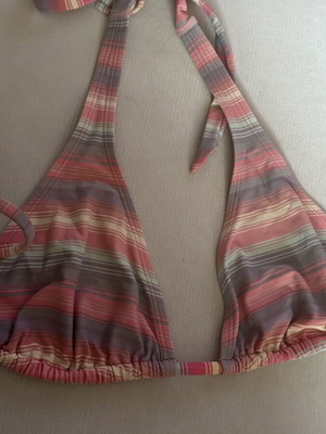 Triangle bikini top used, blue and pink, sizes L and XL