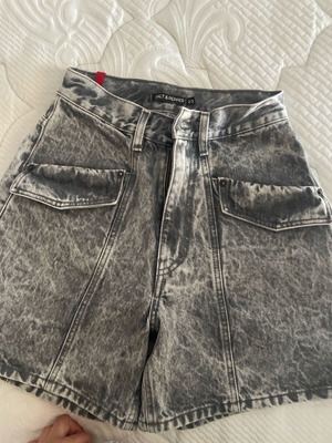 salt and pepper Jean shorts 23 size ολοκαίνουριο