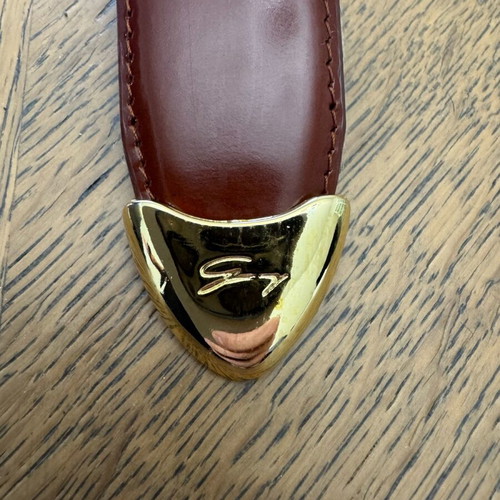Leather belt used with gold details Genny made in Italy