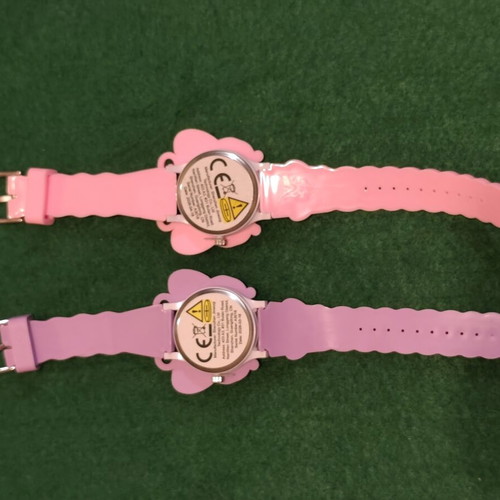 Children's analog butterfly wristwatches 3D set of 2