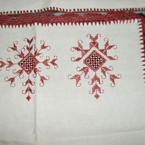 Set of 3 Handmade Embroidered Table Linens Like New