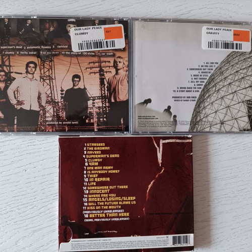 Our Lady Peace 3 CDs like new, Clumsy, Gravity, A Decade