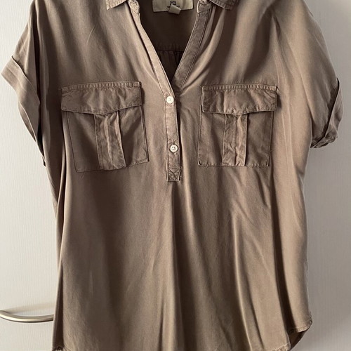 Women's short-sleeve blouse like new, brown, size S