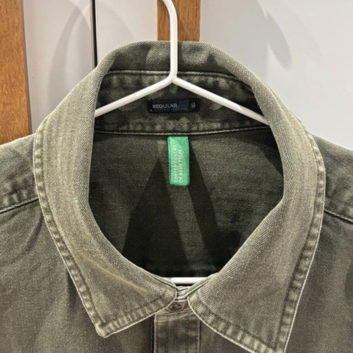Benetton shirt-jacket khaki like new, size M