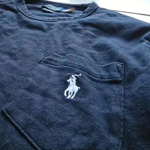 Polo Ralph Lauren long sleeve pocket T-shirt, dark navy blue, medium