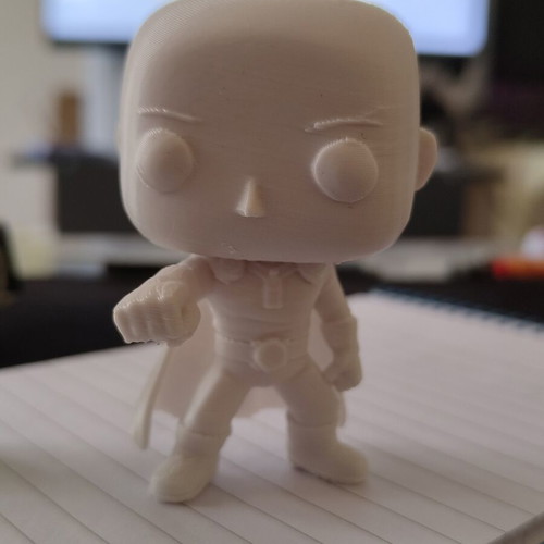 One Punch Man Saitama 3D printed figurine, white PLA