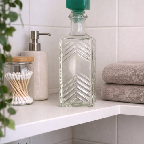 Glass decorative bottle 200ml like new with stopper