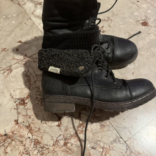 Black ankle boots used, size 38, faux leather lining
