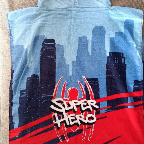 Poncho kids new Marvel Spiderman 50x115 cm 100% cotton