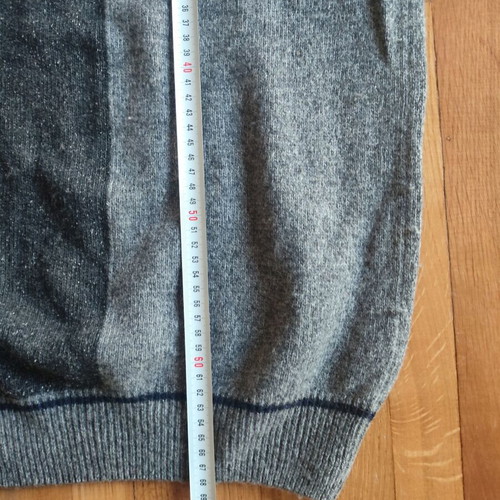 Re Del Mare gray and blue wool polo sweater M/L like new