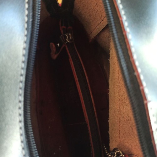 Franco leather women's bag used, black backpack style