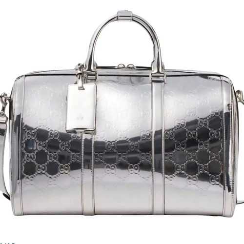 Gucci leather travel bag new, limited edition, silver