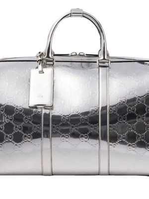 Gucci leather travel bag new, limited edition, silver