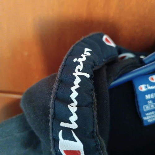 Champion black hoodie like new with drawstrings size M