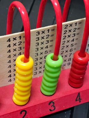 Abacus used with multiplication and addition