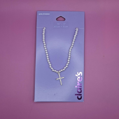Claire's cross pendant new, silver