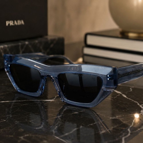 AV Sunglasses rectangular sunglasses new, transparent purple/blue