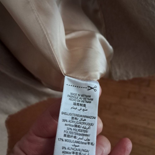 Juicy Couture long coat like new, powder color with alpaca and wool