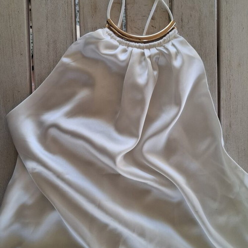 Zara white top with gold detail