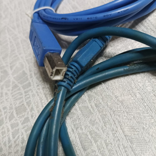 Καλώδιο εκτυπωτή USB 2.0 τύπου A σε B, μπλε, σετ 2 τεμαχίων